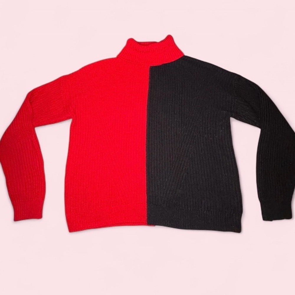 89th + Madison Colorblock Turtleneck Sweater | Women’s Large - Picture 2 of 6